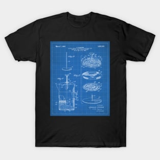 Coffee Filter Patent - Coffee Shop Art - Blueprint T-Shirt